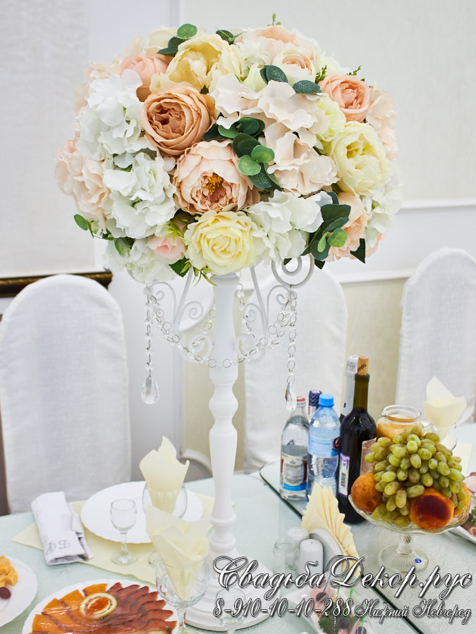 Цветочная стойка для декора свадебного стола Березовая роща заказать купить недорого
