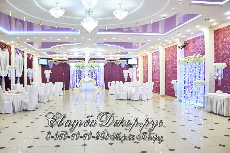 Декор свадебного зала цветочными композициями серебряная свадьба заказать недорого