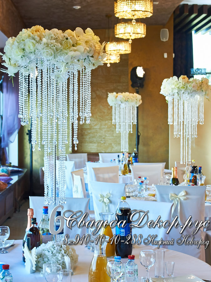 Свадебные цветочные стойки на столы вилла оазис заказать недорого