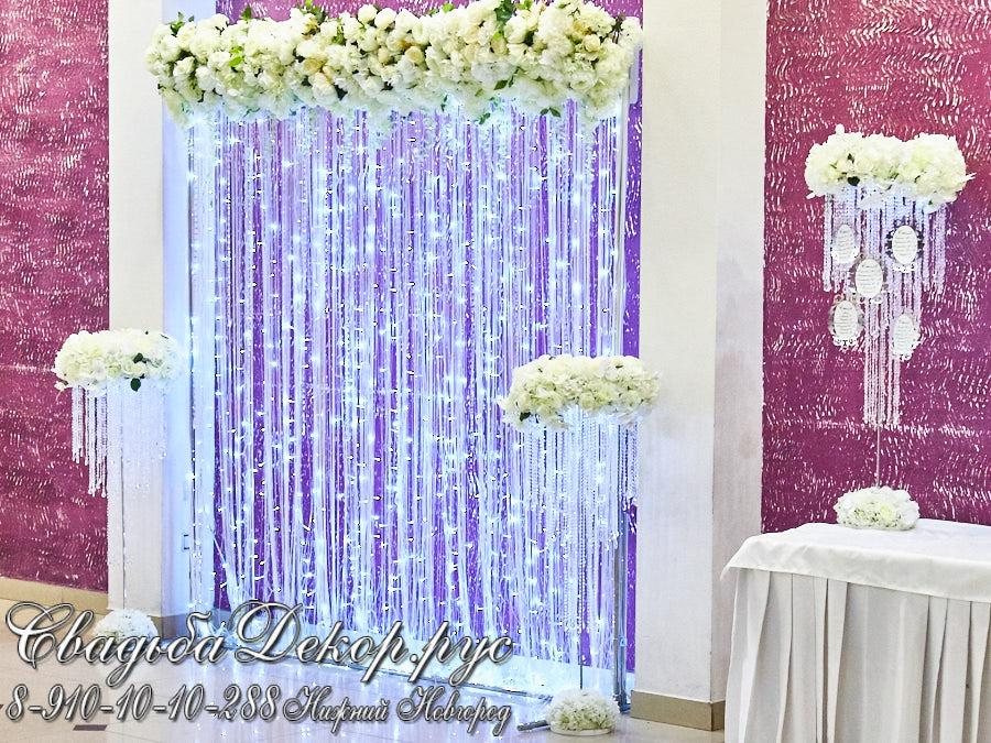 Цветочная фотозона серебряной свадьбы