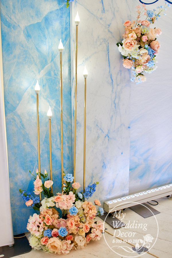 Свадебный декор цветочная стойка на столы гостей
