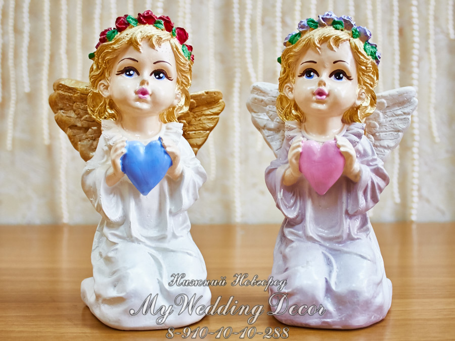 Свадебный декор два ангела с сердечками